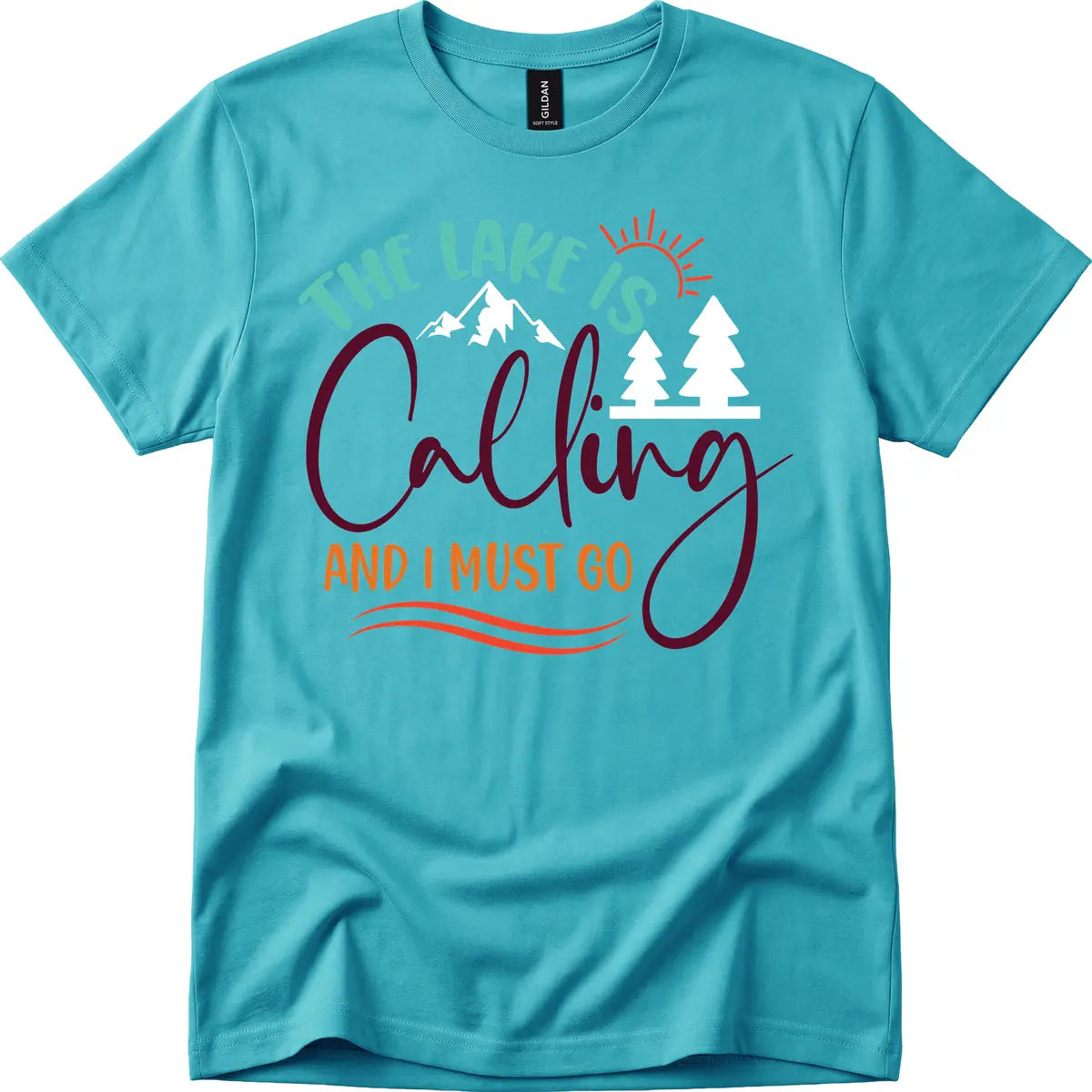 The Lake Is Calling And I Must Go T-Shirt in Tropical Blue