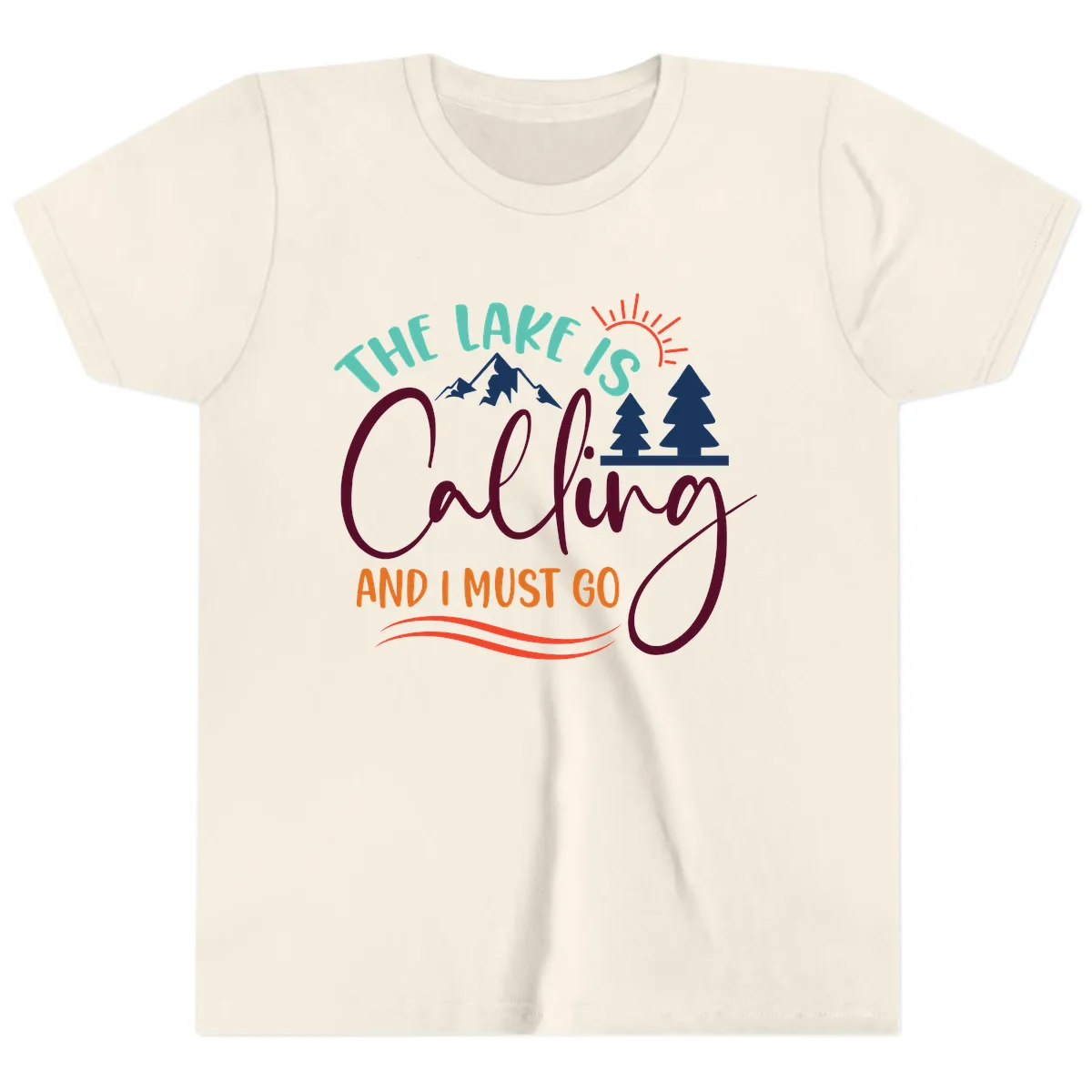 The Lake Is Calling And I Must Go Youth T-Shirt in Natural