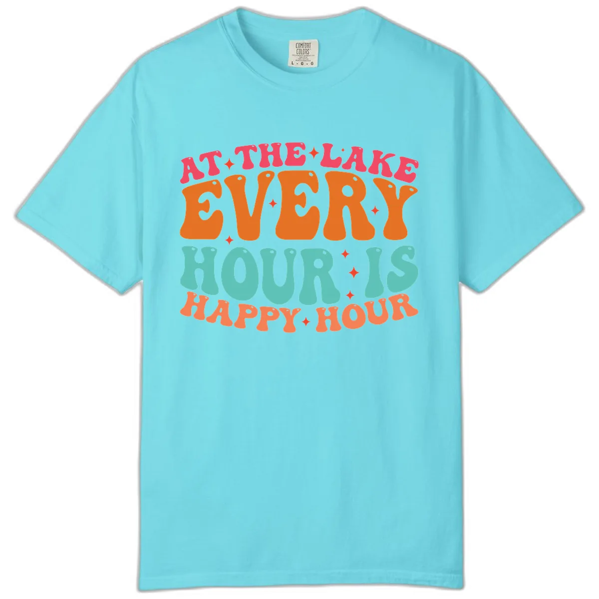 Every Hour Is Happy Hour Lake Design Comfort Color in Lagoon Blue