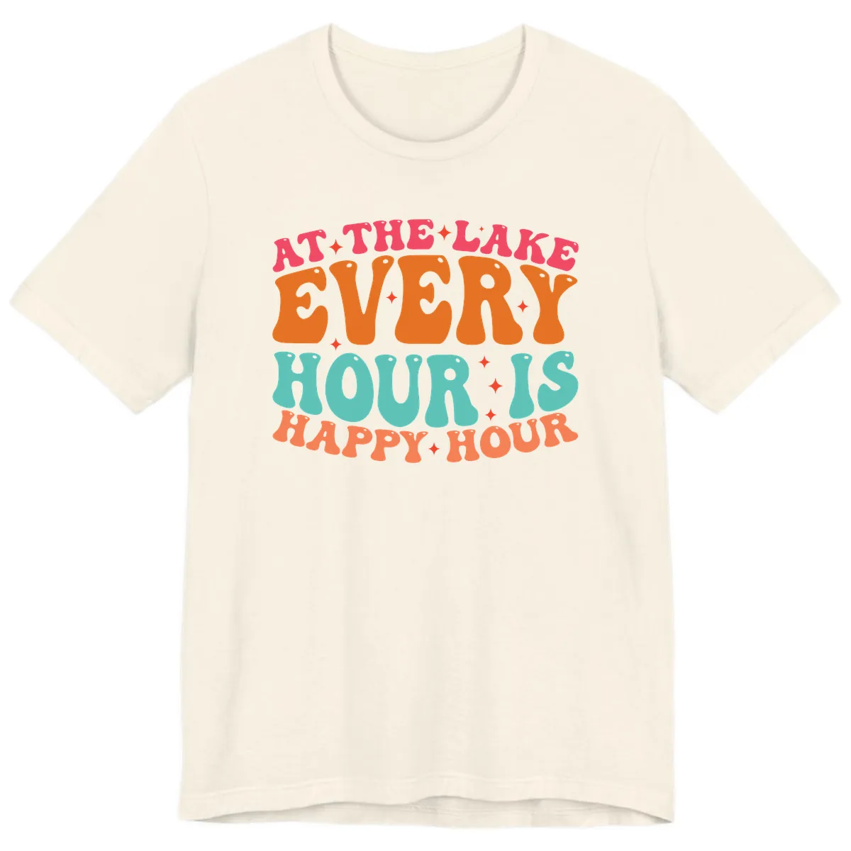 Every Hour Is Happy Hour Lake Design Premium T-Shirt in Natural