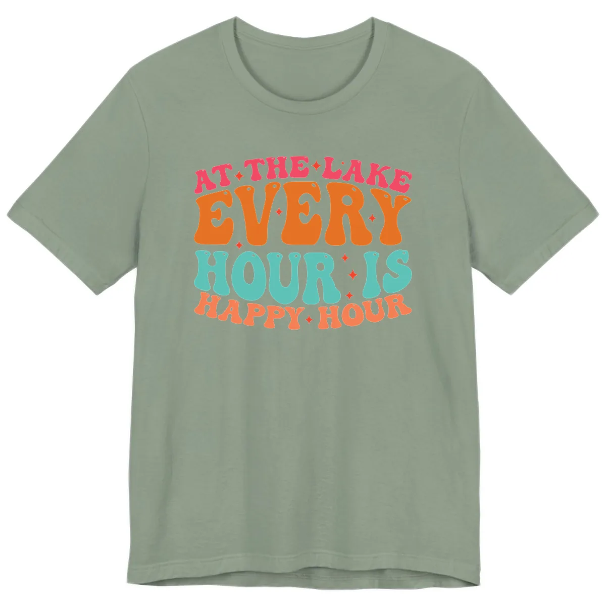 Every Hour Is Happy Hour Lake Design Premium T-Shirt in Sage