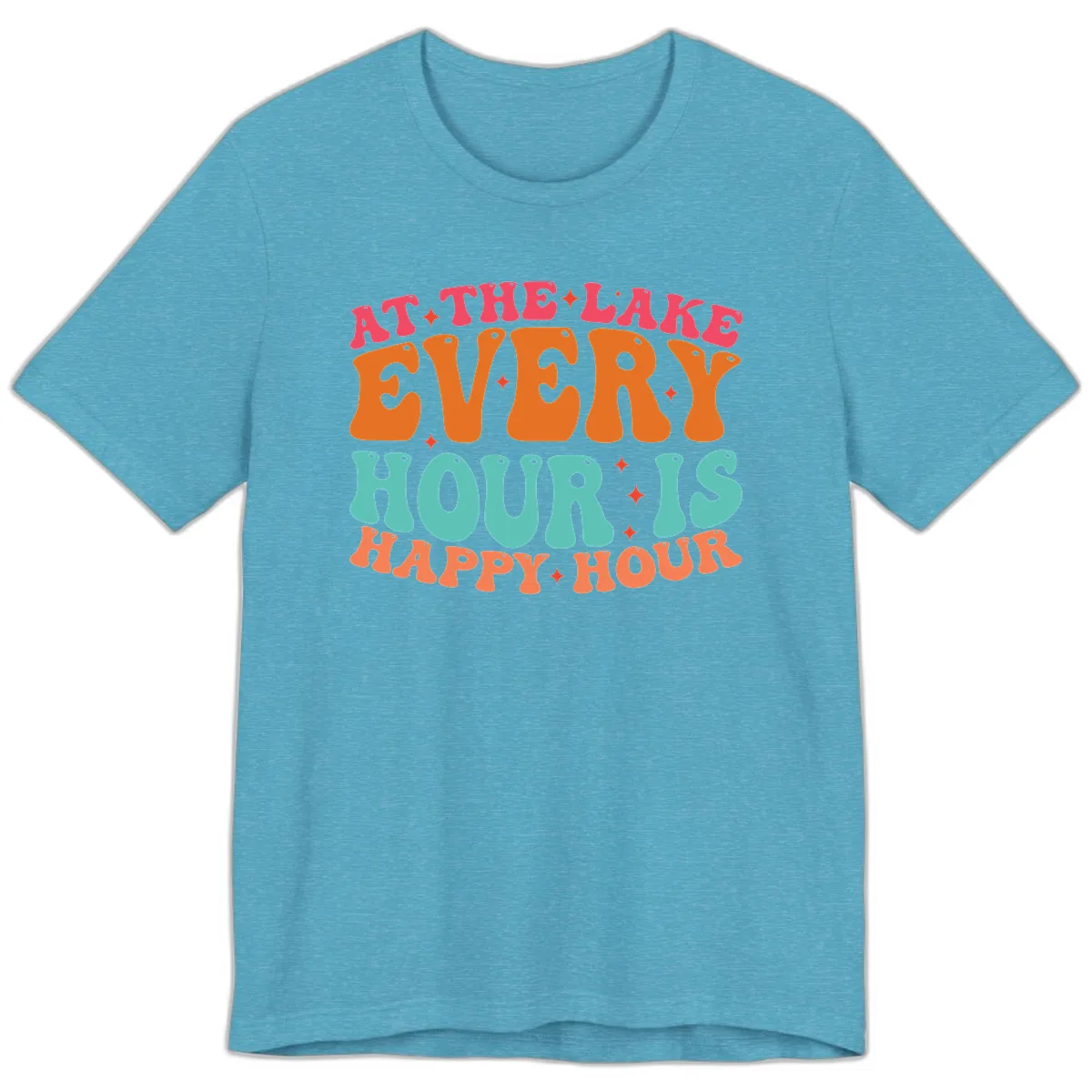 Every Hour Is Happy Hour Lake Design Premium T-Shirt in Heather Aqua