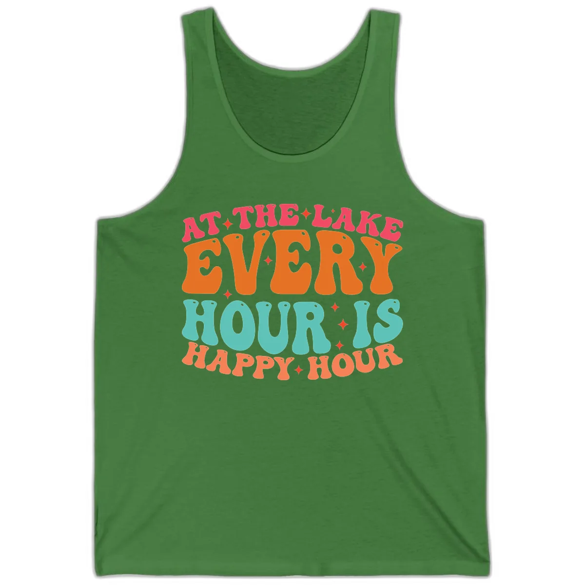 Every Hour Is Happy Hour Lake Design Tank in Leaf