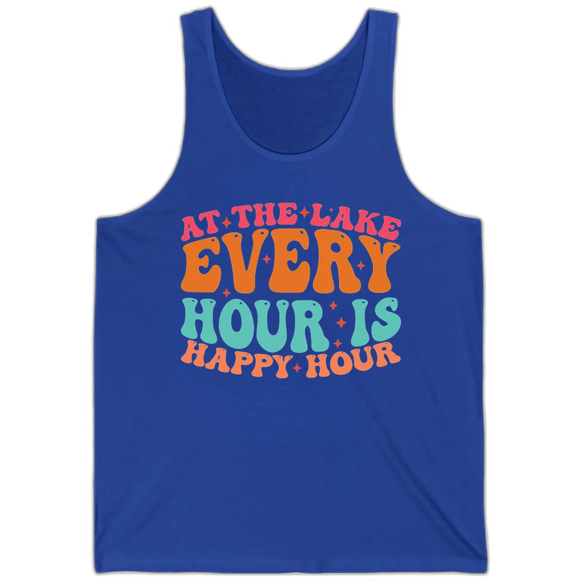 Every Hour Is Happy Hour Lake Design Tank in True Royal
