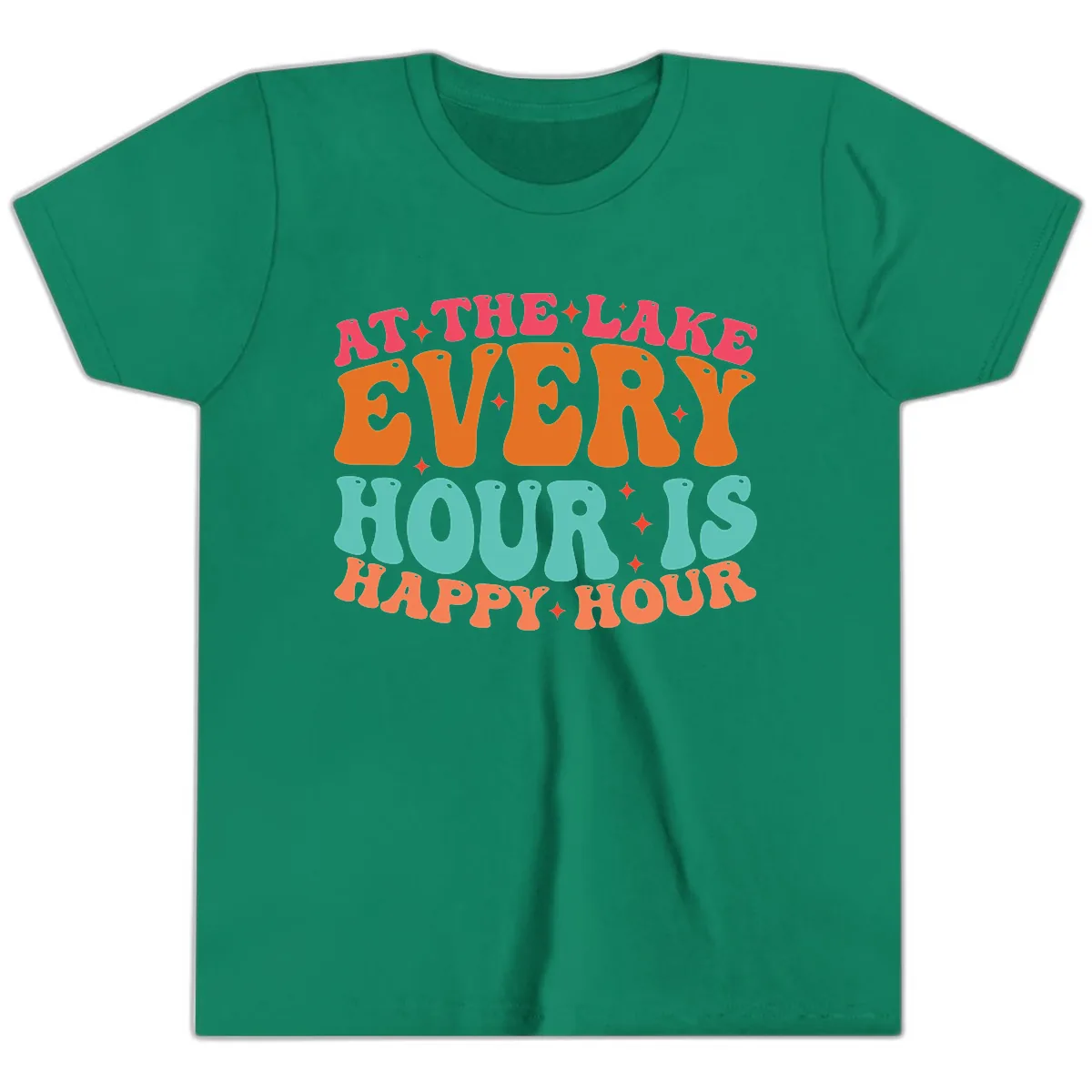 Every Hour Is Happy Hour Lake Design Youth T-Shirt in Kelly