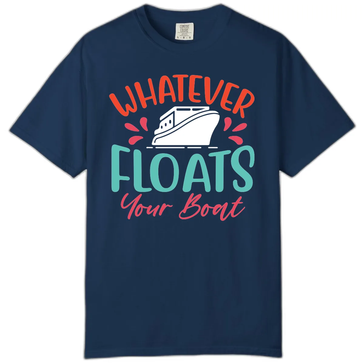 Whatever Floats Your Boat Design Comfort Color in Navy