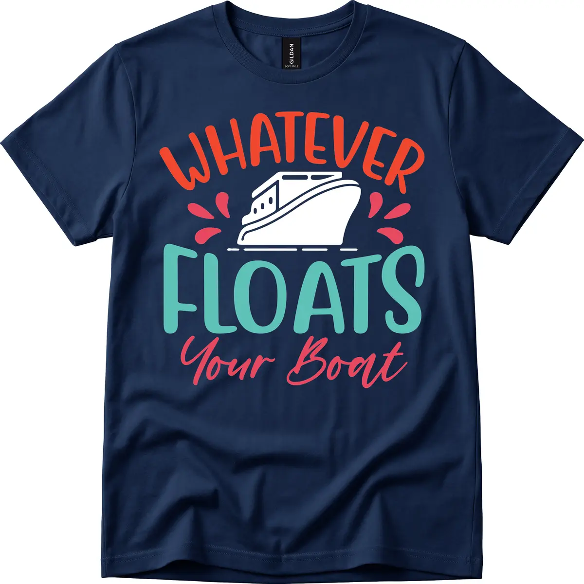 Whatever Floats Your Boat Design T-Shirt in Navy