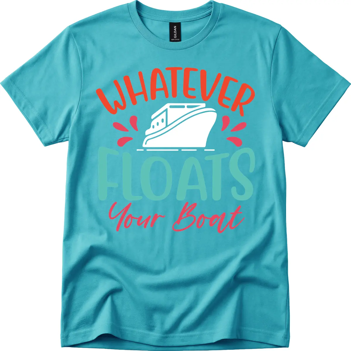 Whatever Floats Your Boat Design T-Shirt in Tropical Blue