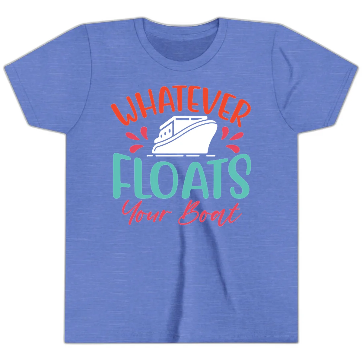 Whatever Floats Your Boat Design Youth T-Shirt in Heather Columbia Blue