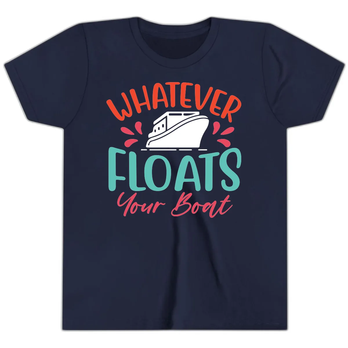 Whatever Floats Your Boat Design Youth T-Shirt in Navy