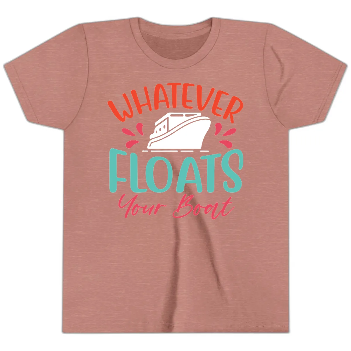 Whatever Floats Your Boat Design Youth T-Shirt in Heather Mauve