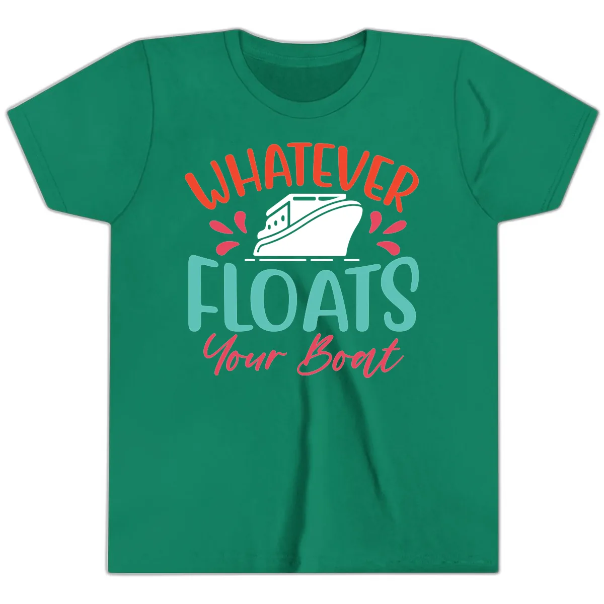 Whatever Floats Your Boat Design Youth T-Shirt in Kelly