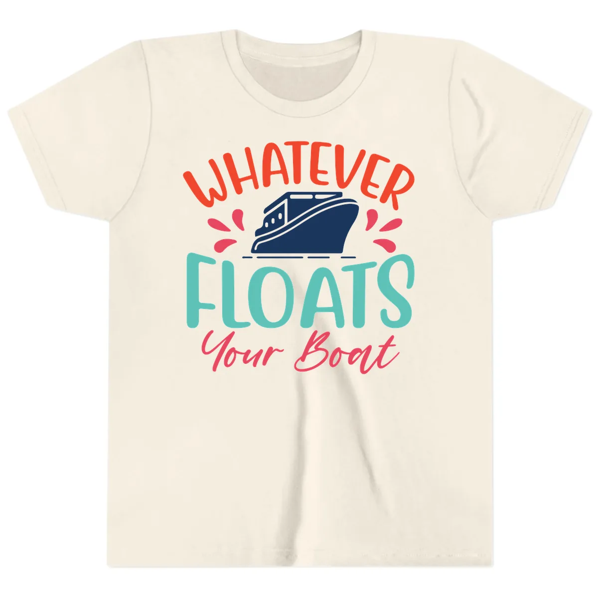 Whatever Floats Your Boat Design Youth T-Shirt in Natural