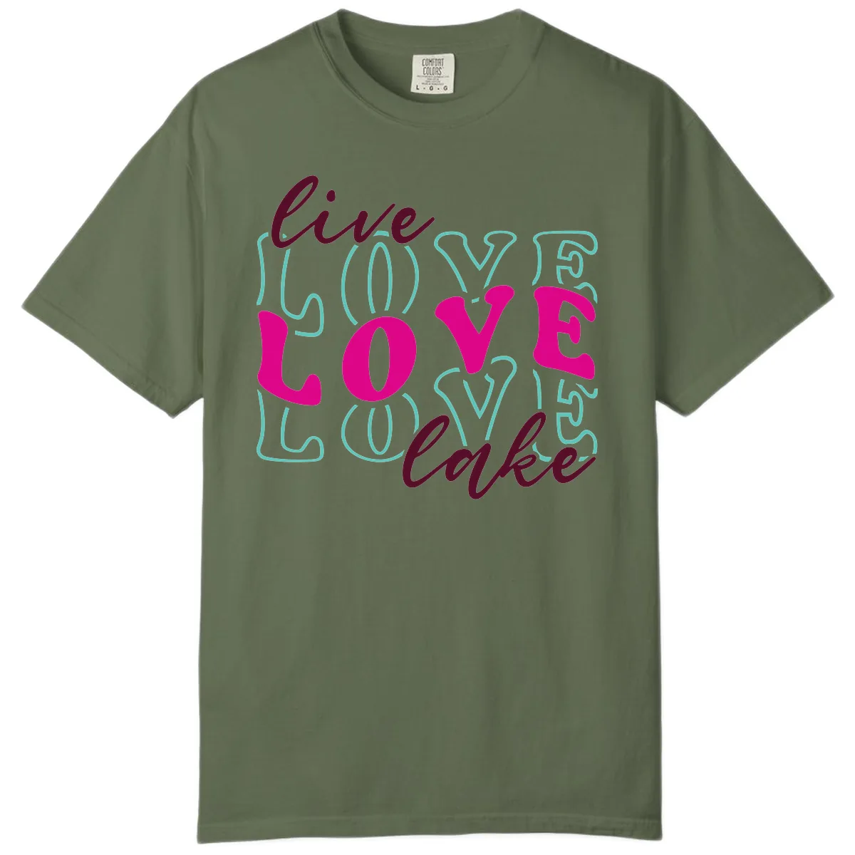 Live Love Lake Typography Design Comfort Color in Sage