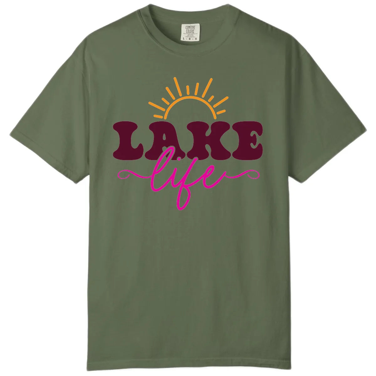 Retro Lake Life Sun Design Comfort Color in Sage