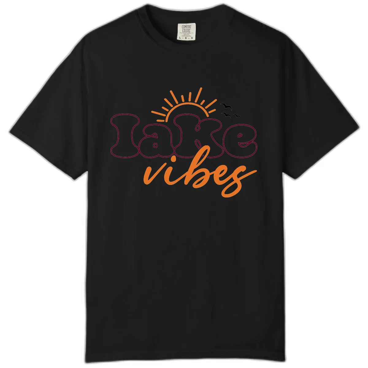 Lake Vibes Typography Design Comfort Color in Black