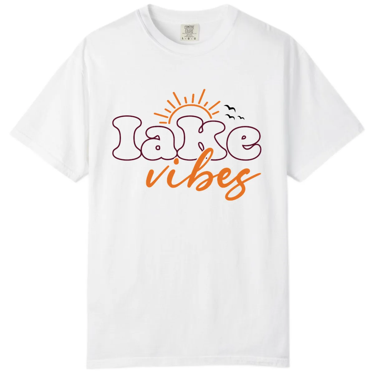 Lake Vibes Typography Design Comfort Color in White