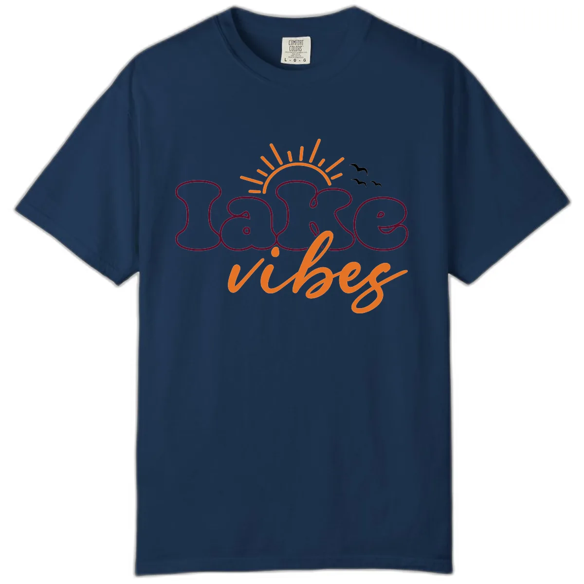 Lake Vibes Typography Design Comfort Color in Navy