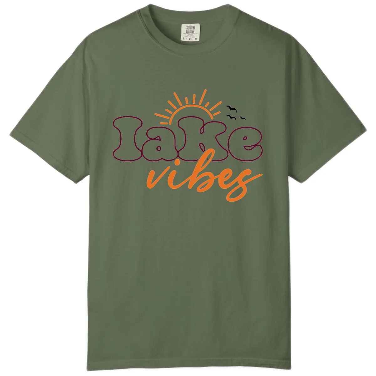 Lake Vibes Typography Design Comfort Color in Sage