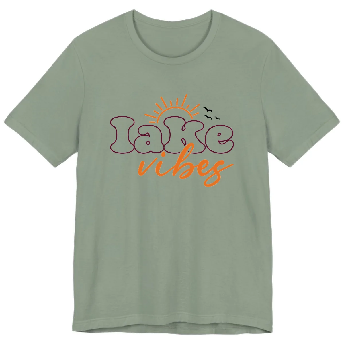 Lake Vibes Typography Design Premium T-Shirt in Sage