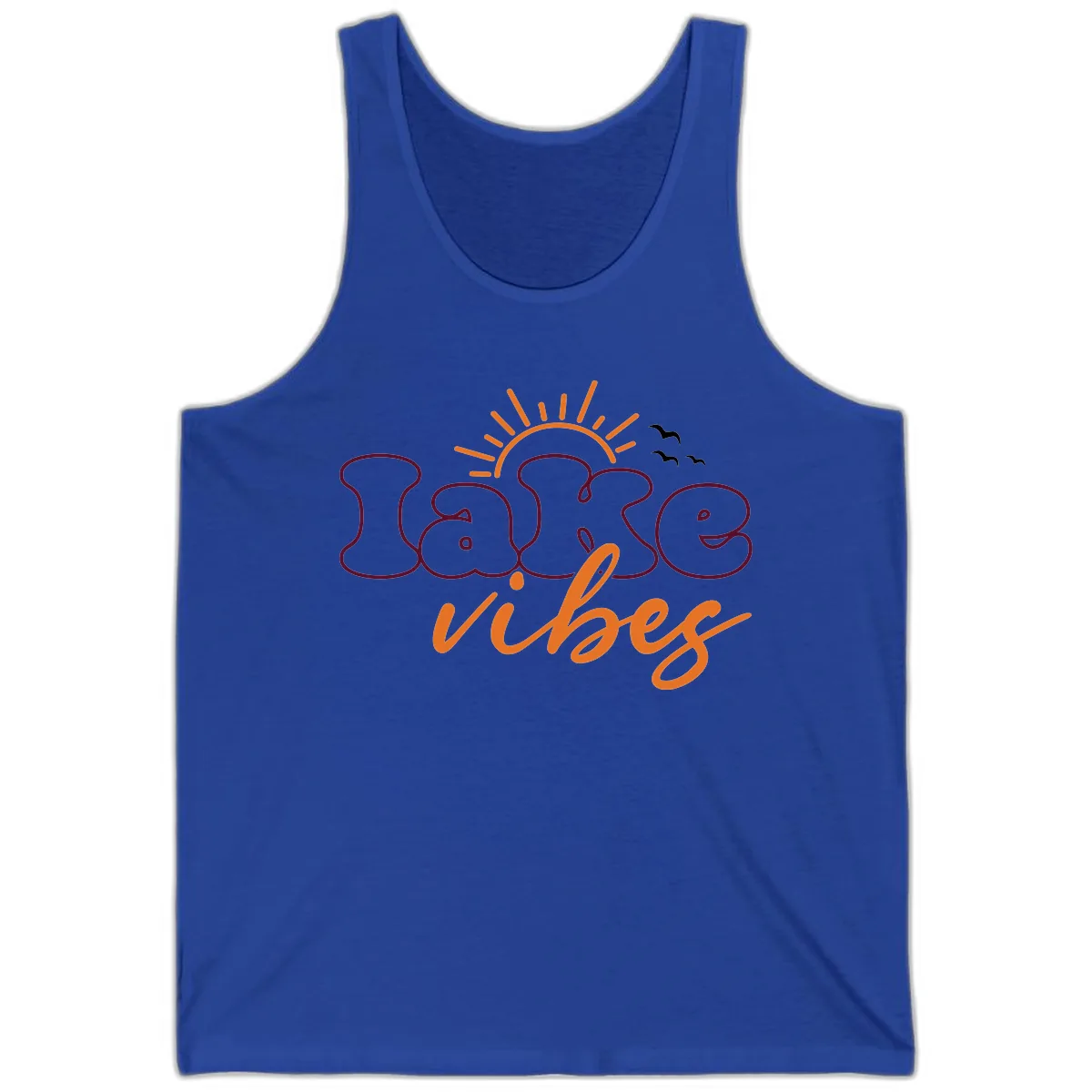 Lake Vibes Typography Design Tank in True Royal