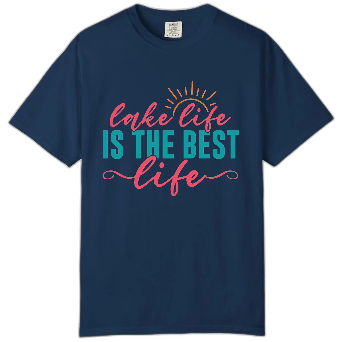 Lake Life Is The Best Life Comfort Color in Navy