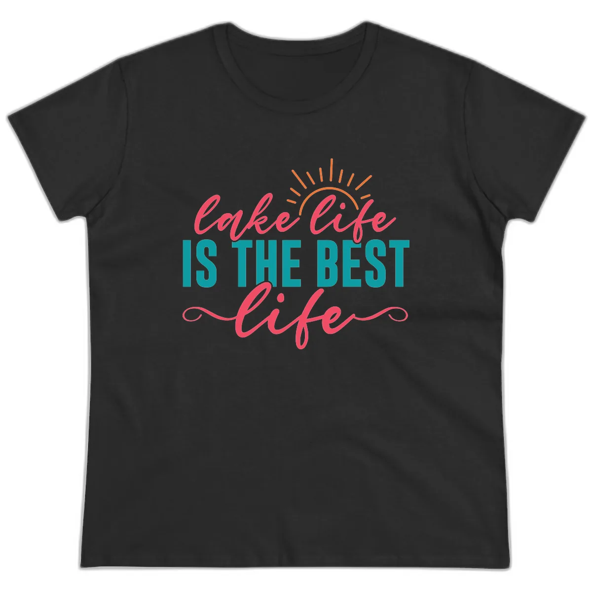 Lake Life Is The Best Life Ladies Tee in Black
