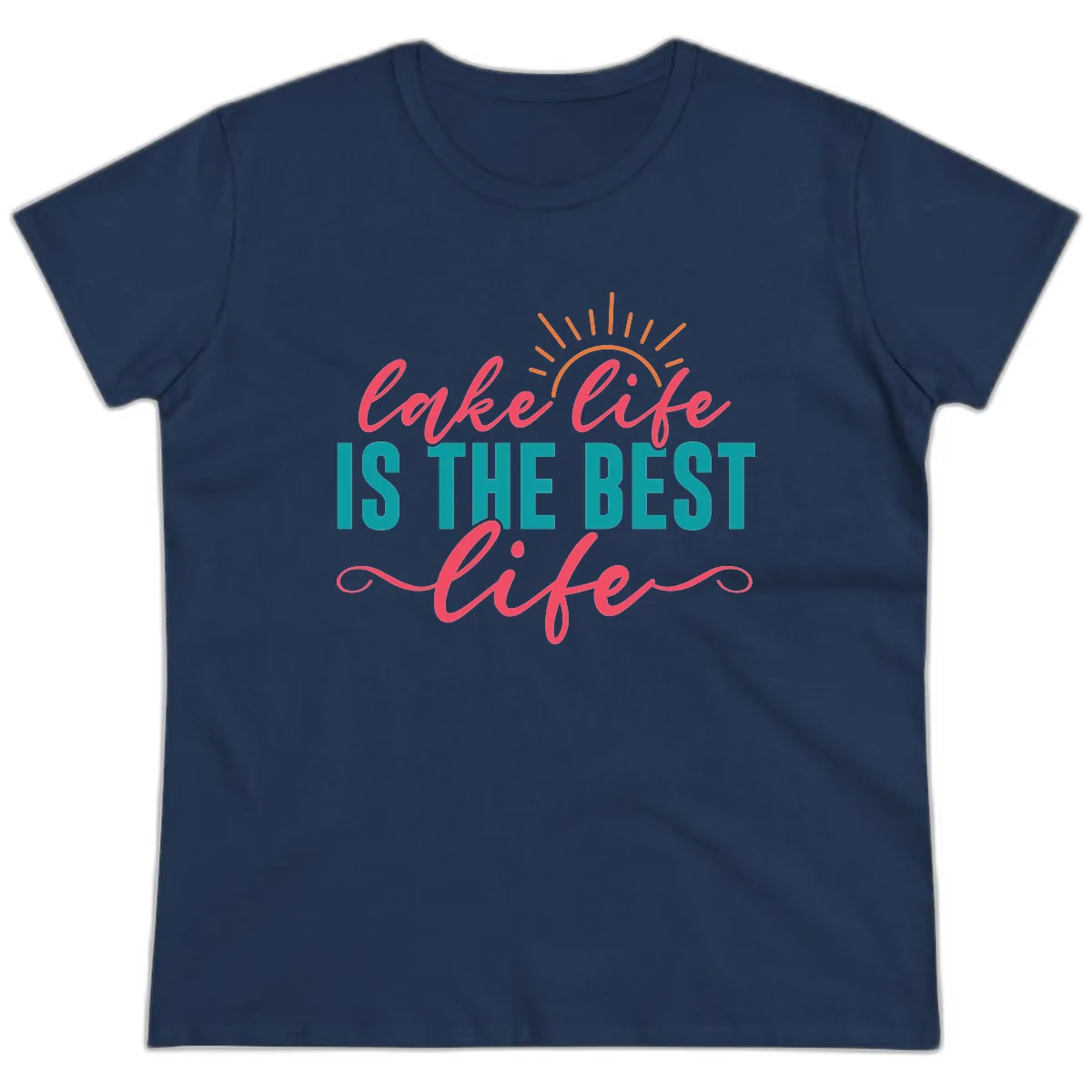 Lake Life Is The Best Life Ladies Tee in Navy
