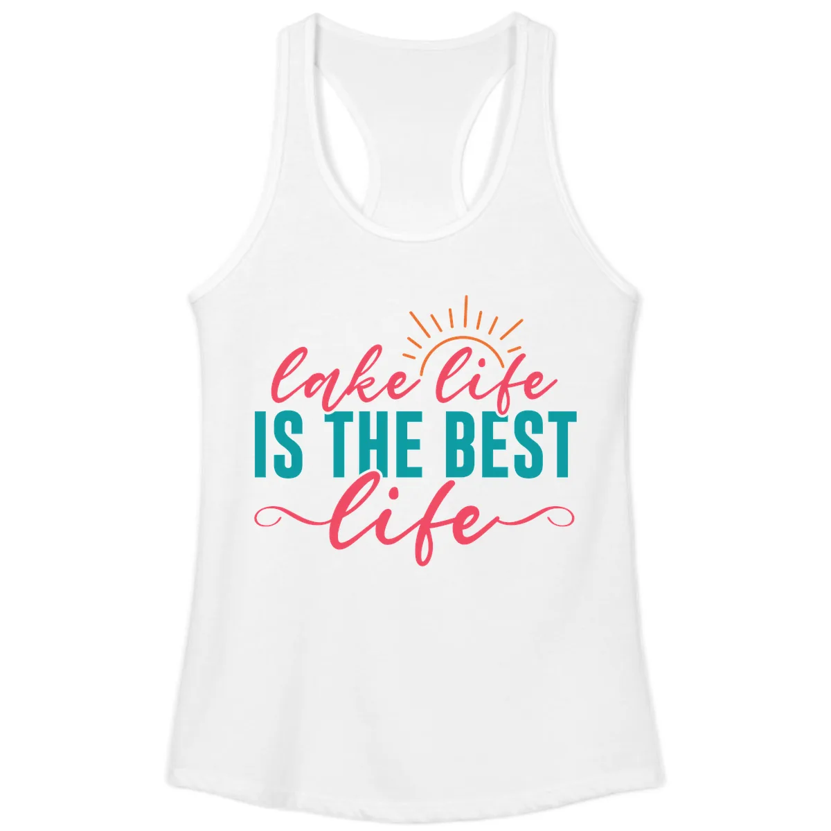 Lake Life Is The Best Life Ladies Tank in White