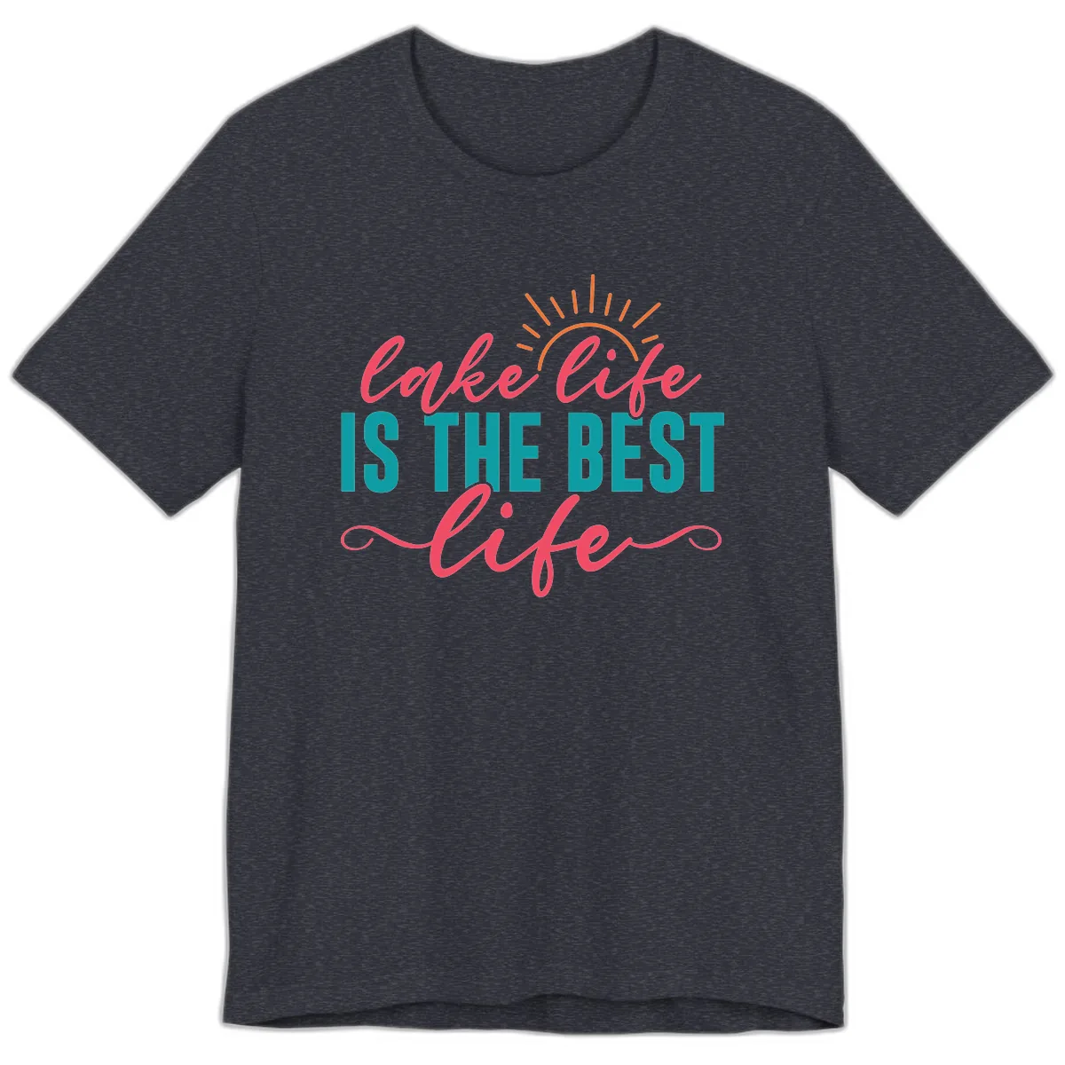 Lake Life Is The Best Life Premium T-Shirt in Heather Navy