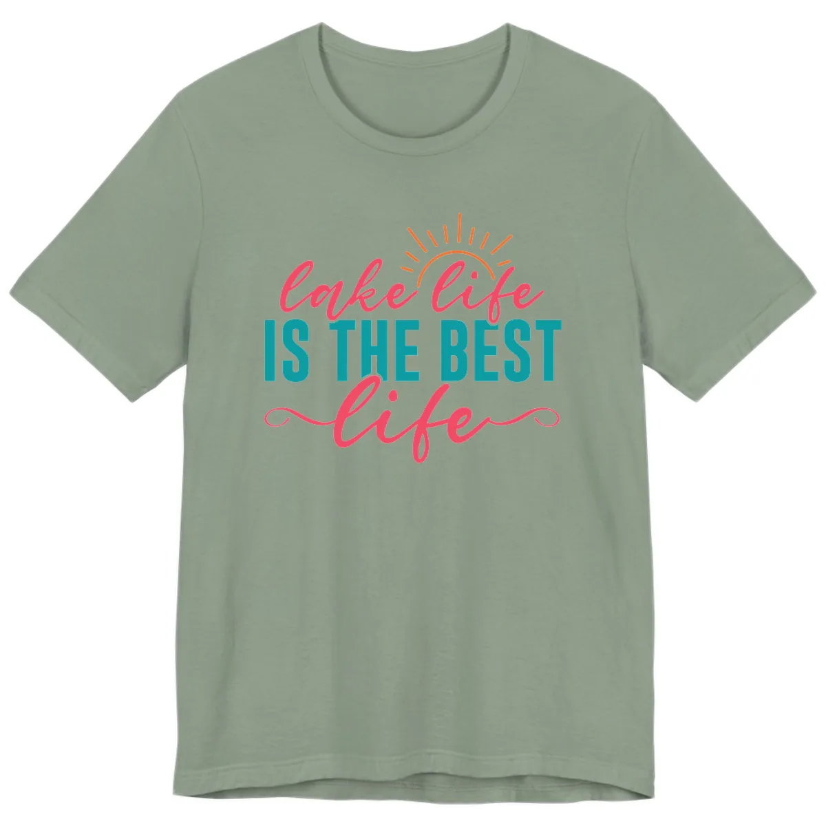 Lake Life Is The Best Life Premium T-Shirt in Sage