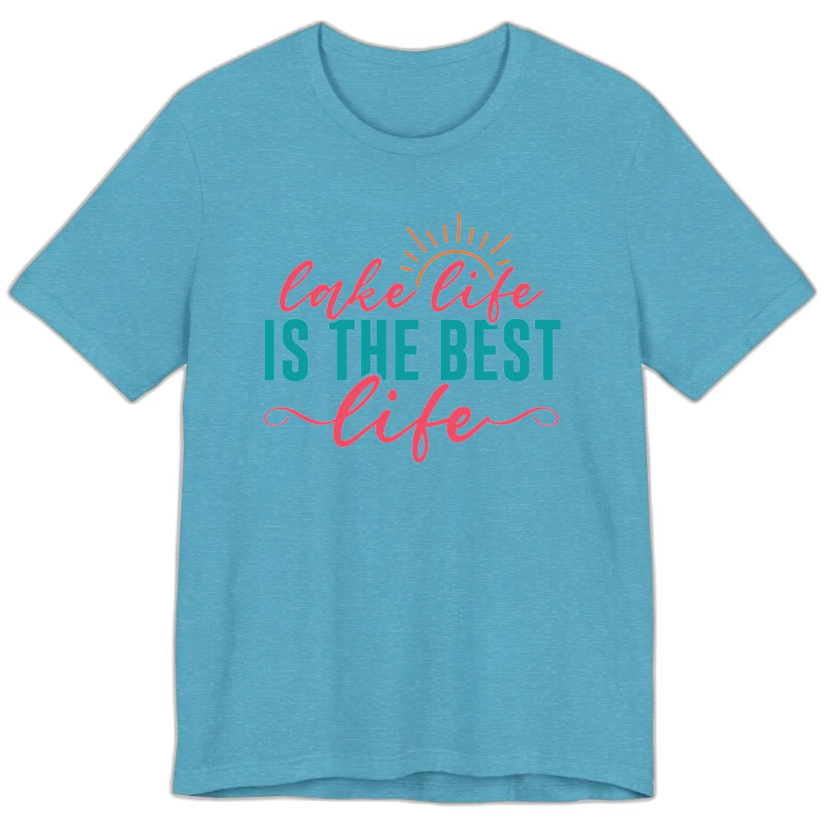 Lake Life Is The Best Life Premium T-Shirt in Heather Aqua