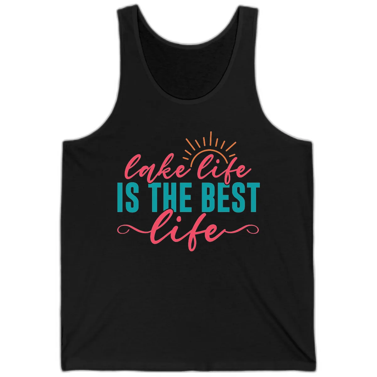 Lake Life Is The Best Life Tank in Black