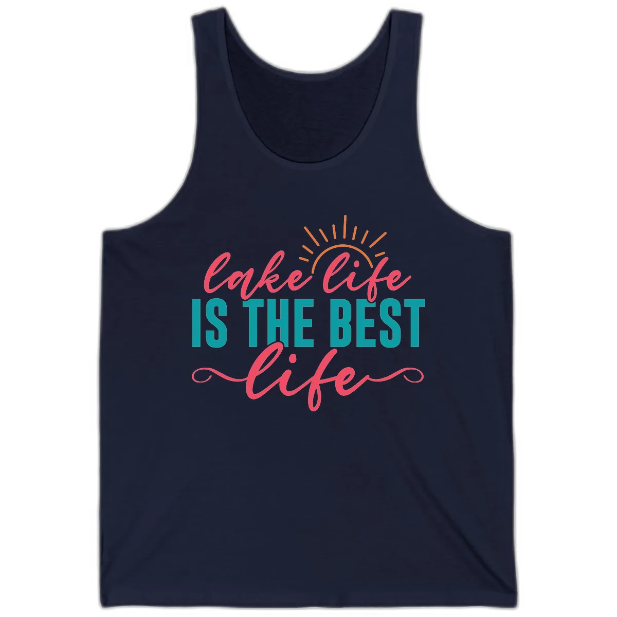 Lake Life Is The Best Life Tank in Navy