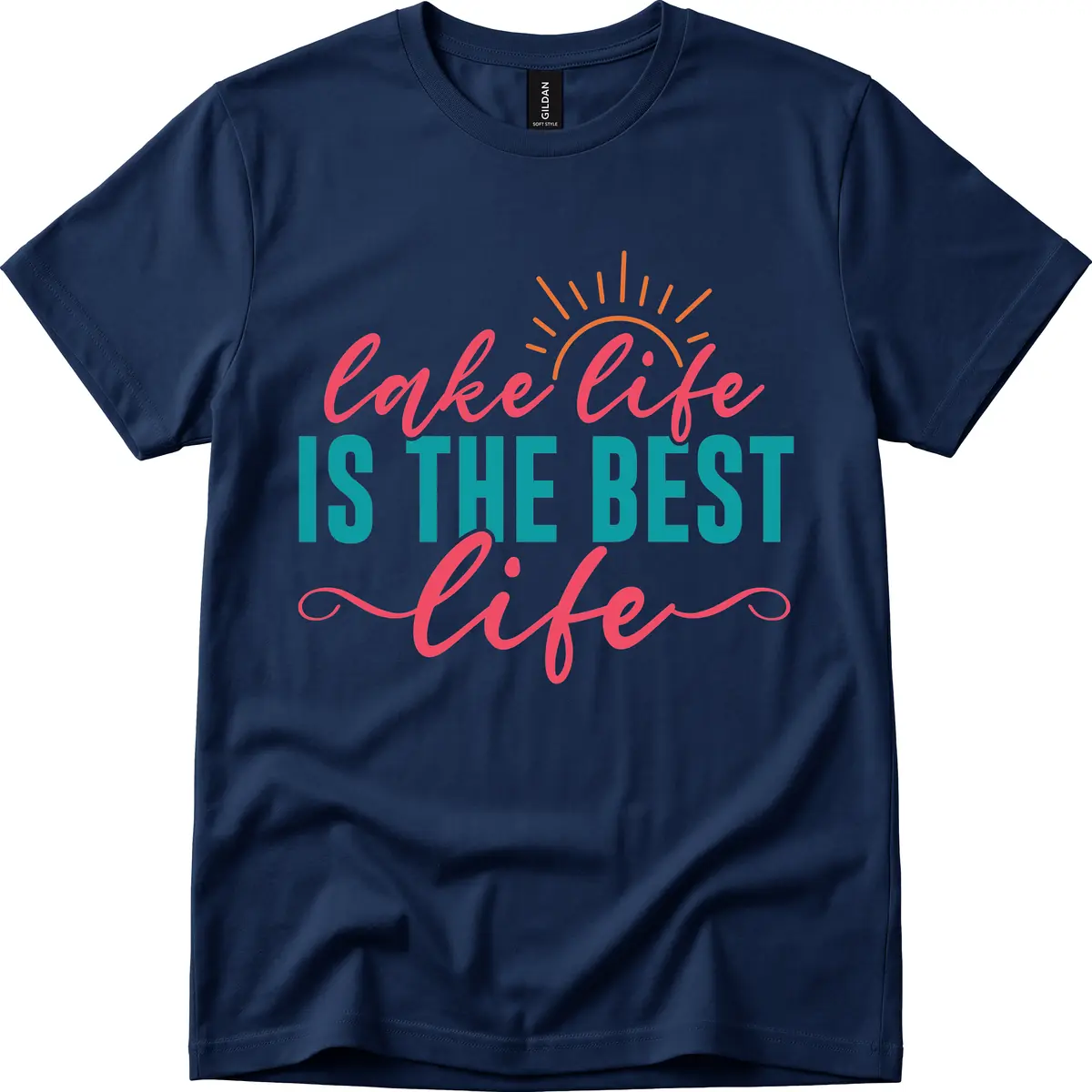 Lake Life Is The Best Life T-Shirt in Navy