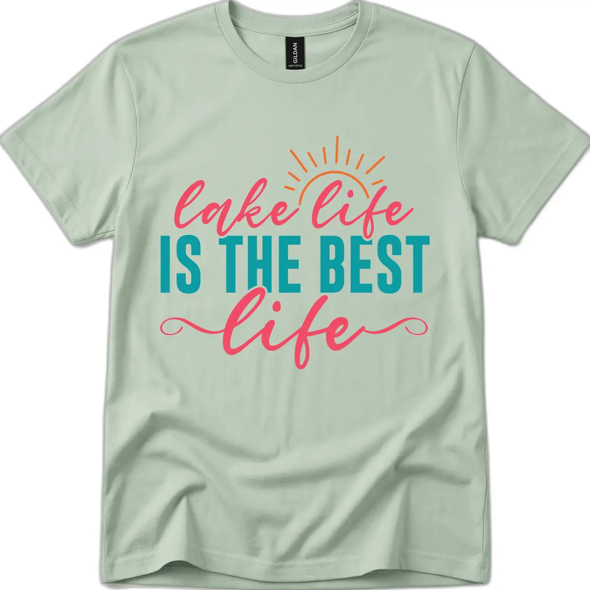 Lake Life Is The Best Life T-Shirt in Sage