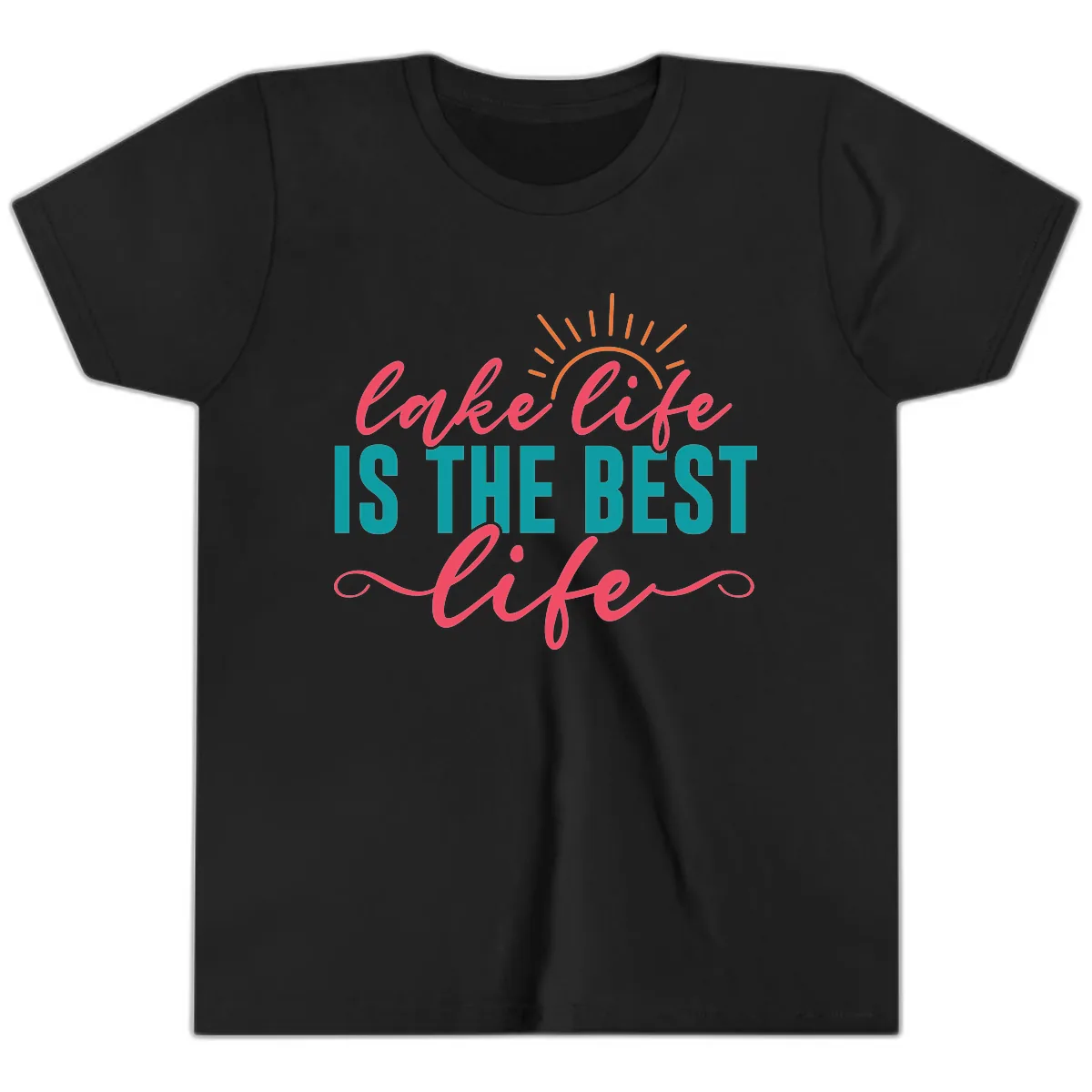 Lake Life Is The Best Life Youth T-Shirt in Black