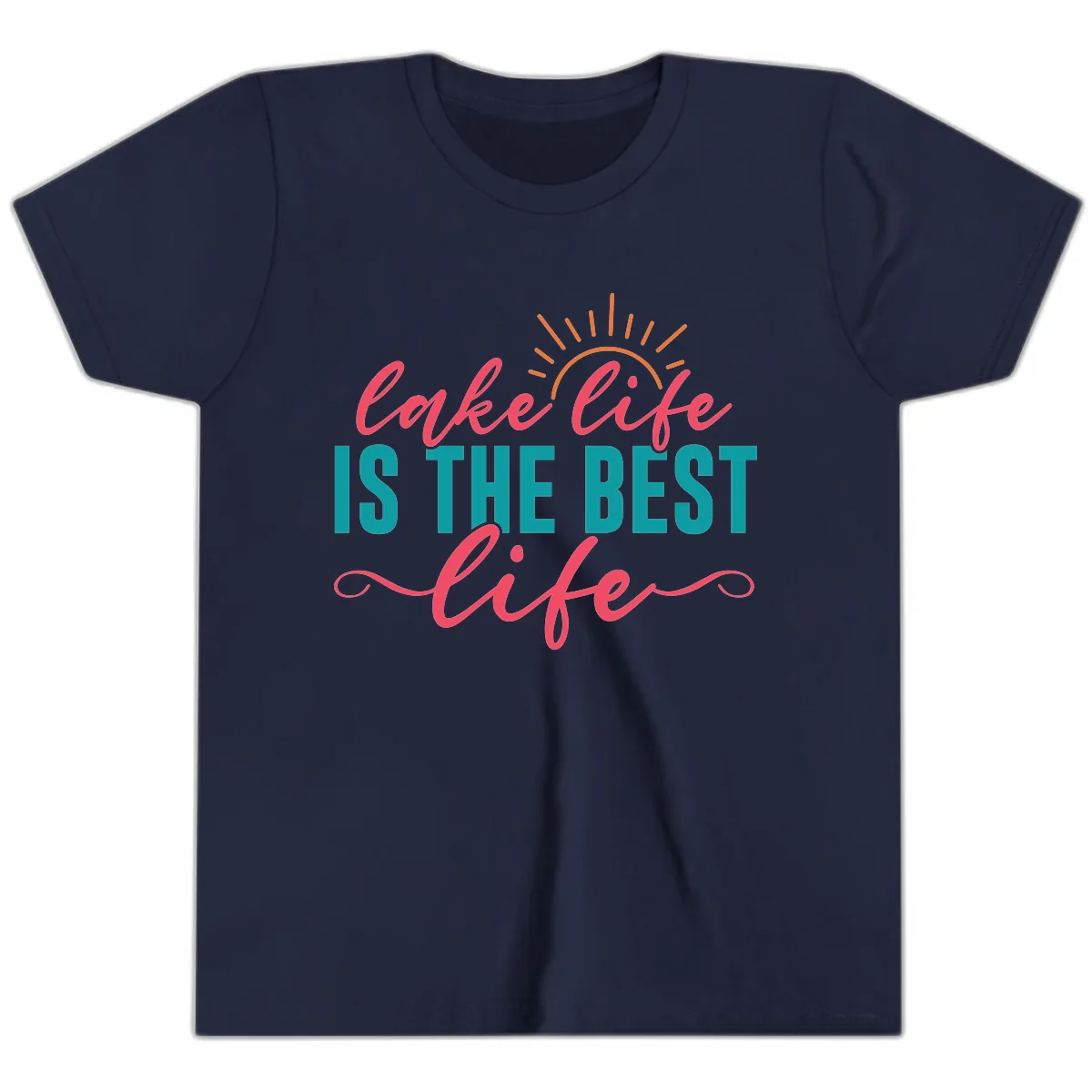 Lake Life Is The Best Life Youth T-Shirt in Navy