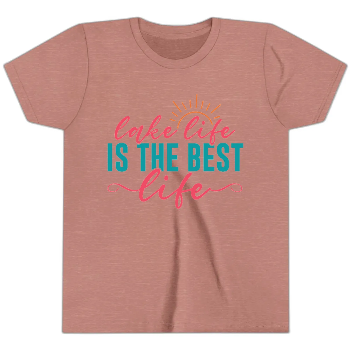 Lake Life Is The Best Life Youth T-Shirt in Heather Mauve