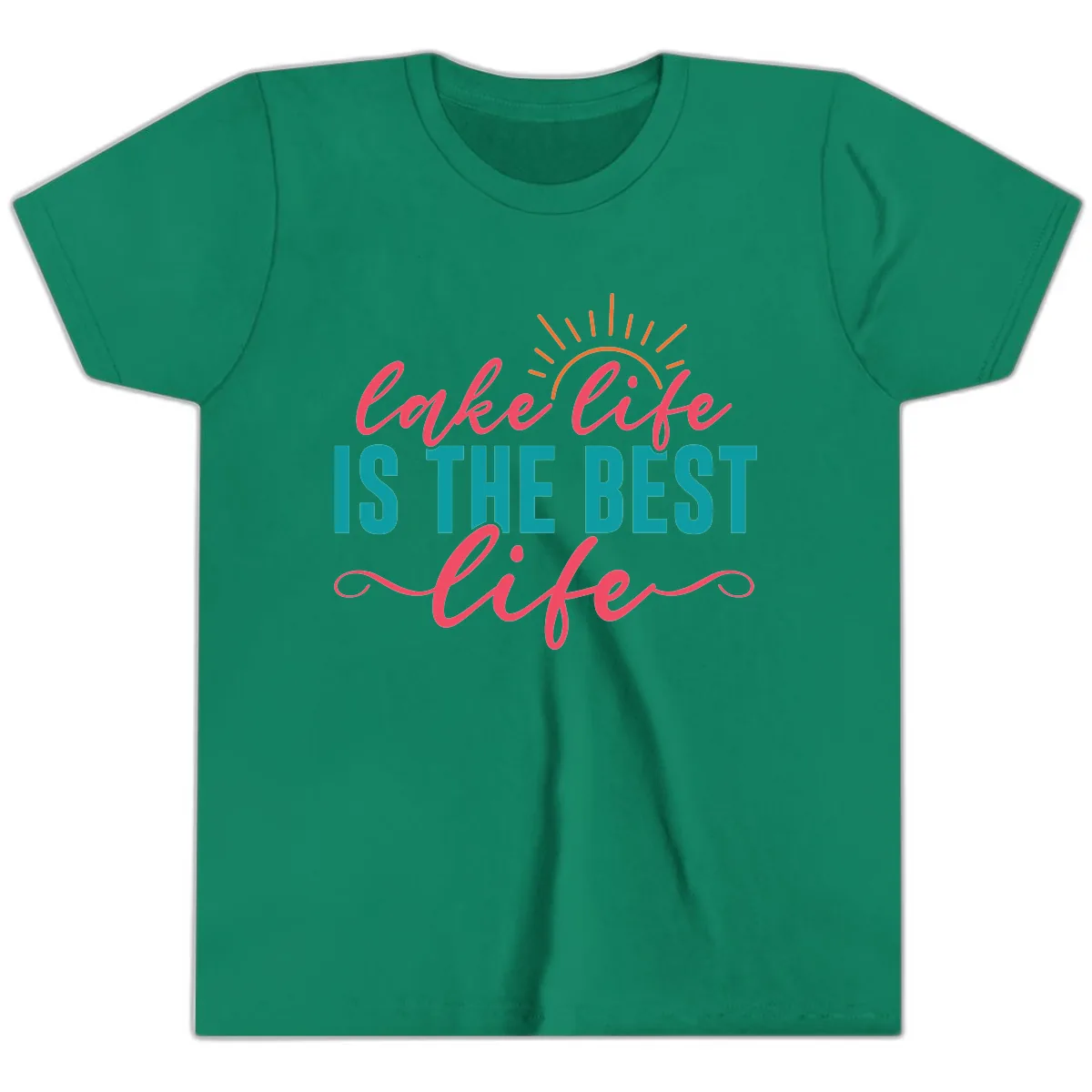 Lake Life Is The Best Life Youth T-Shirt in Kelly