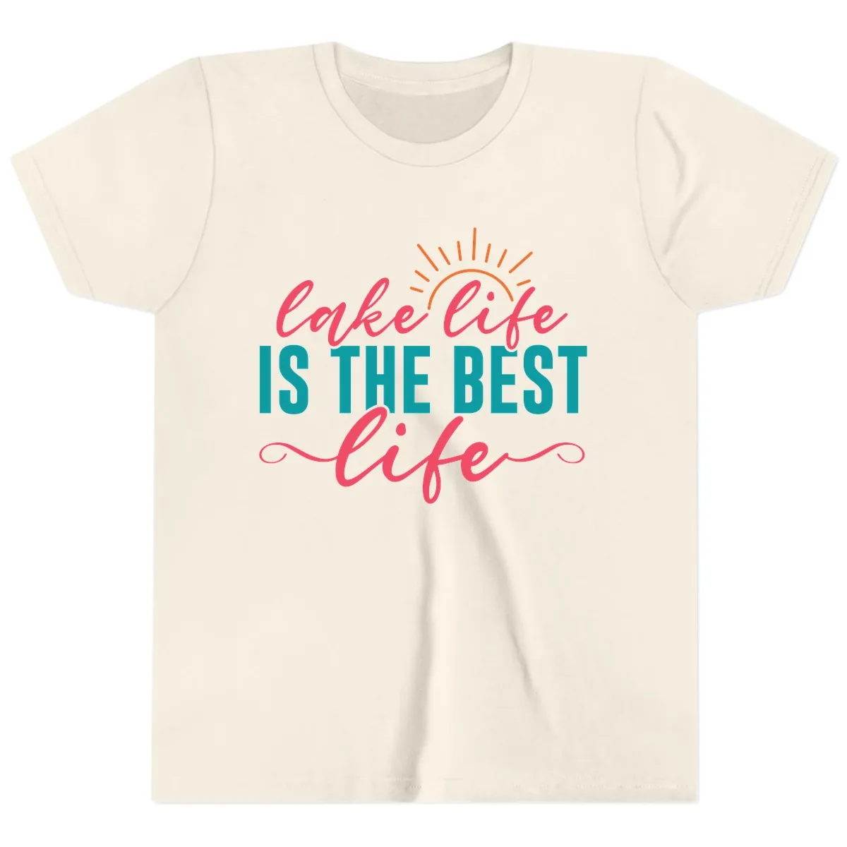 Lake Life Is The Best Life Youth T-Shirt in Natural
