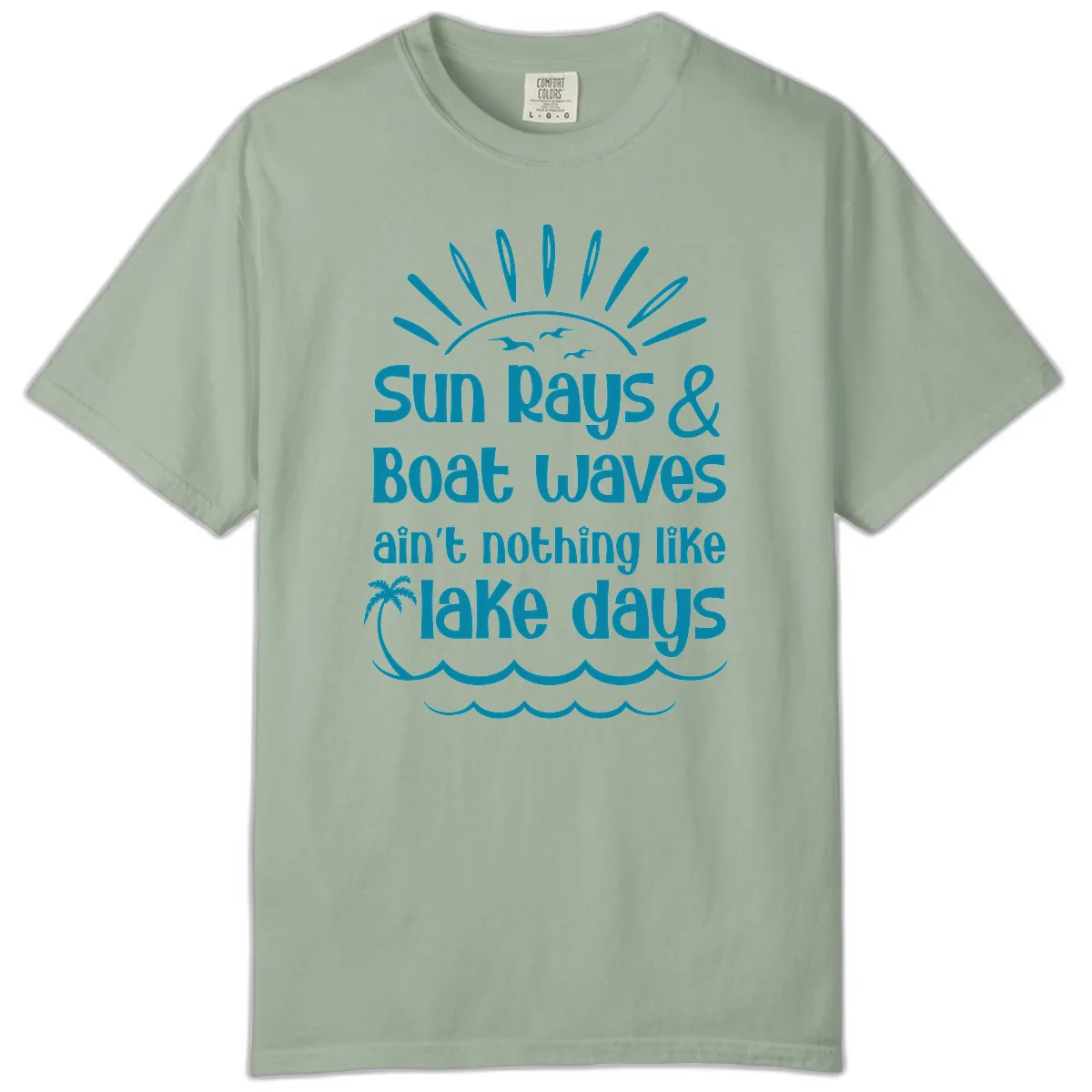 Sun Rays Boat Waves Lake Days Comfort Color in Bay
