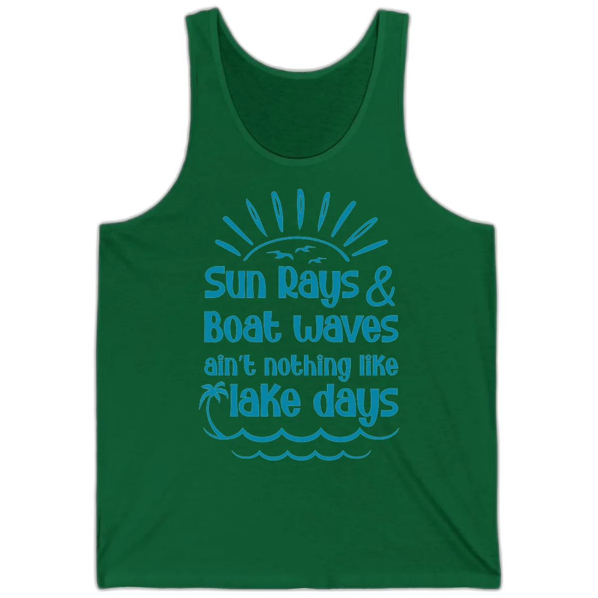 Sun Rays Boat Waves Lake Days Tank in Kelly