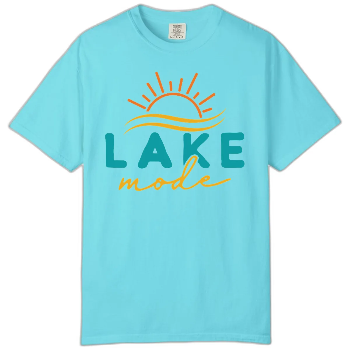 Lake Mode Sun and Waves Comfort Color in Lagoon Blue
