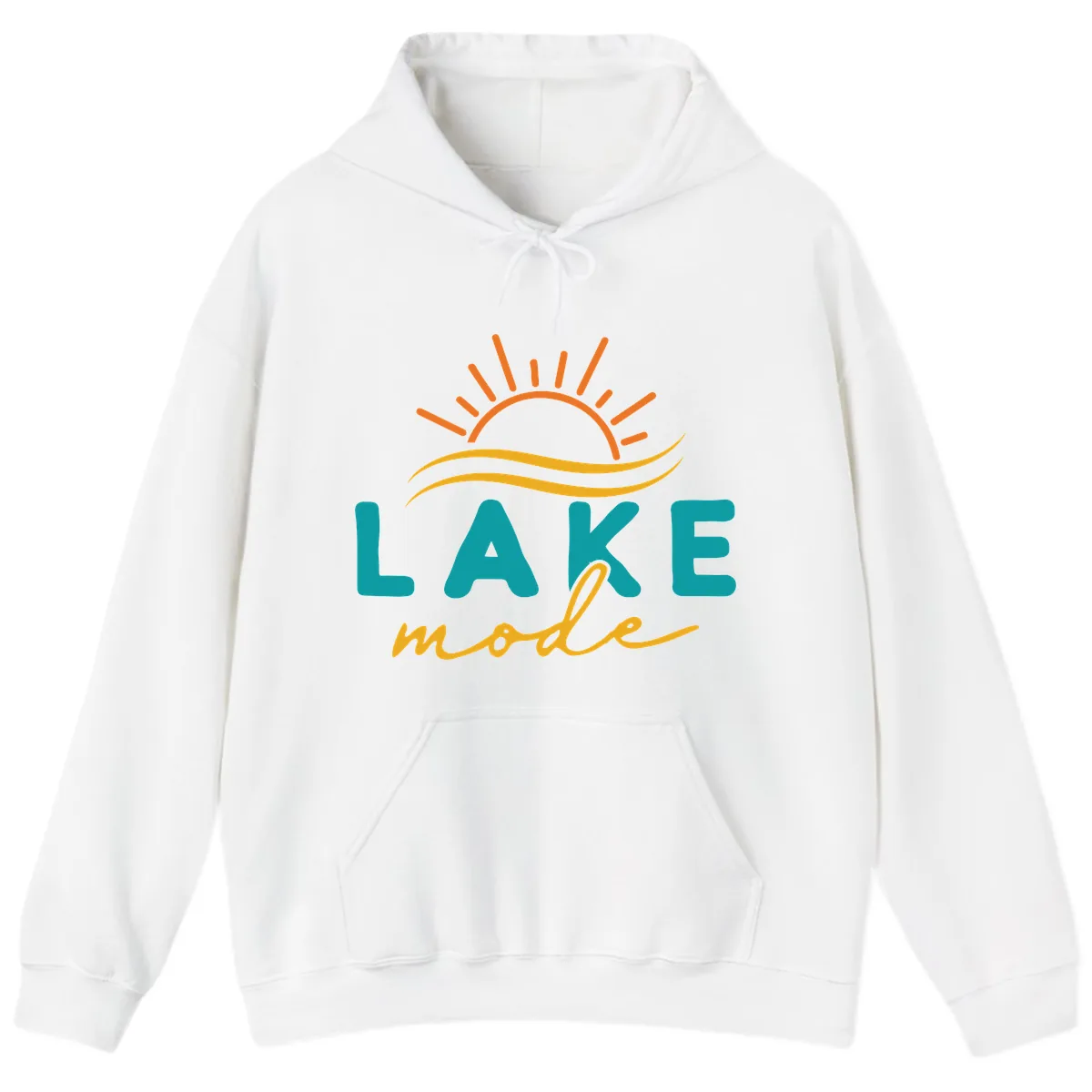 Lake Mode Sun and Waves Hoodie in White