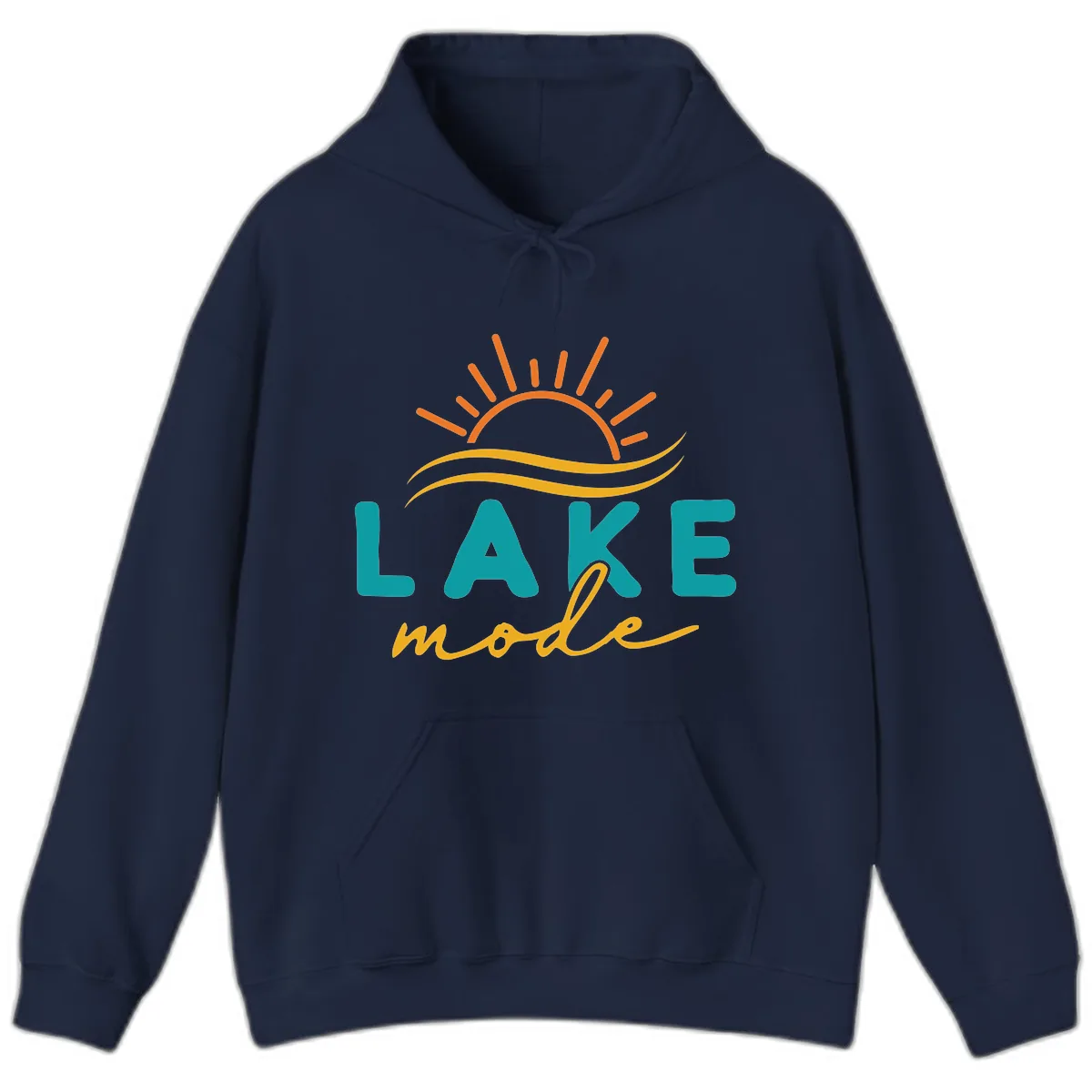 Lake Mode Sun and Waves Hoodie in Navy