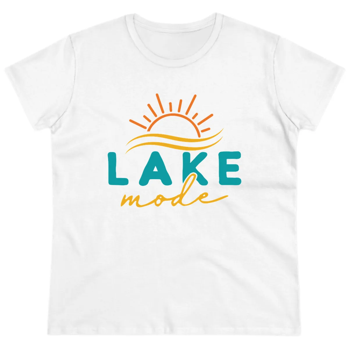 Lake Mode Sun and Waves Ladies Tee in White