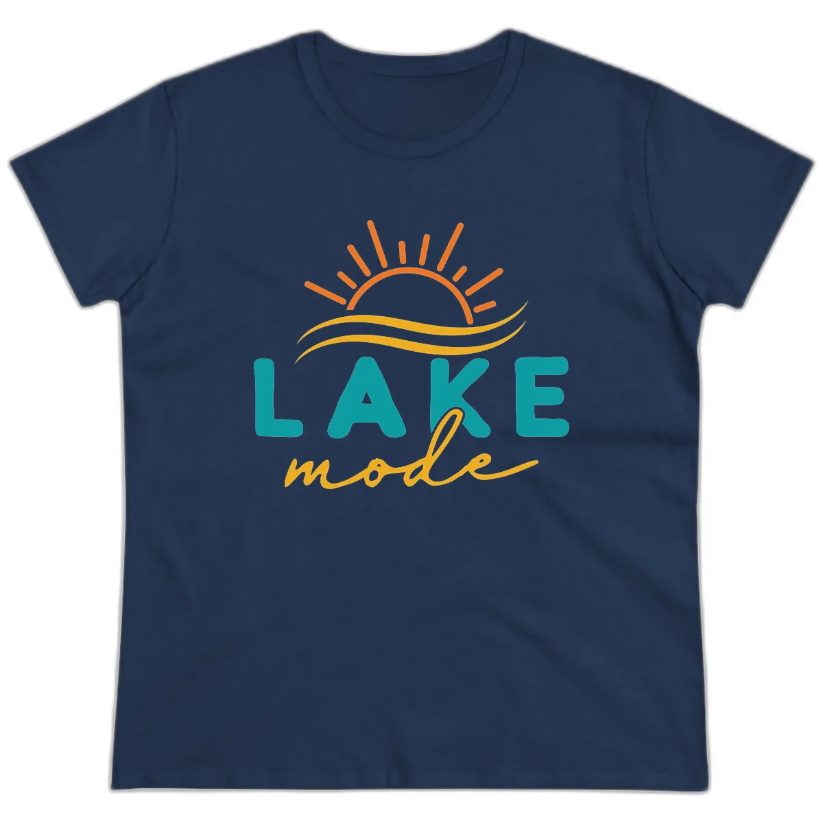 Lake Mode Sun and Waves Ladies Tee in Navy