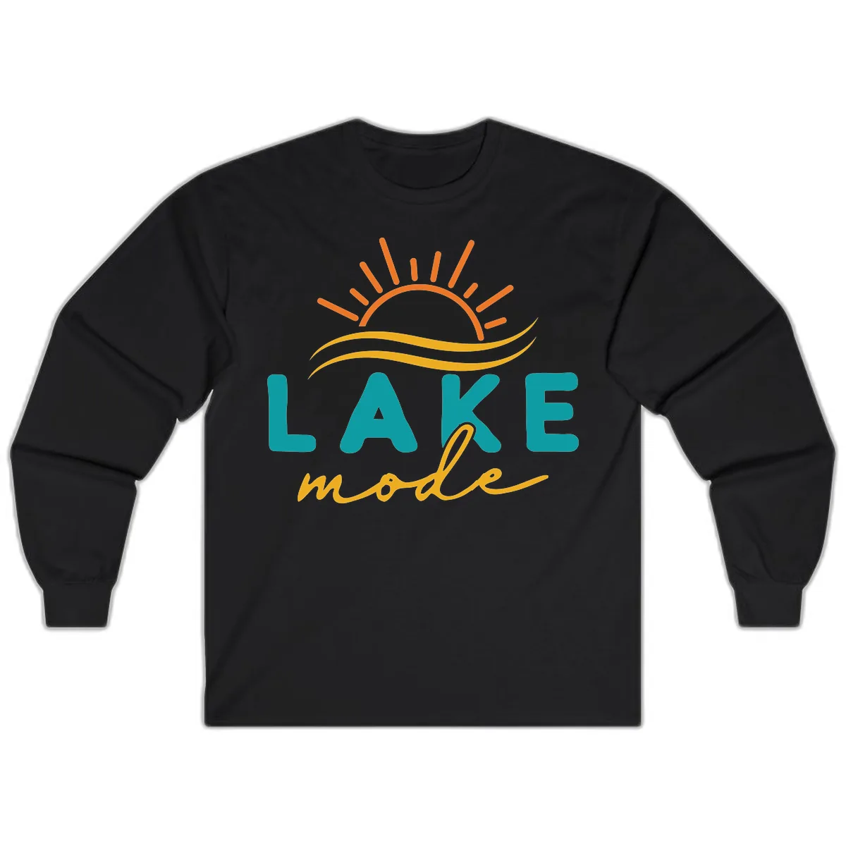 Lake Mode Sun and Waves Long Sleeve in Black