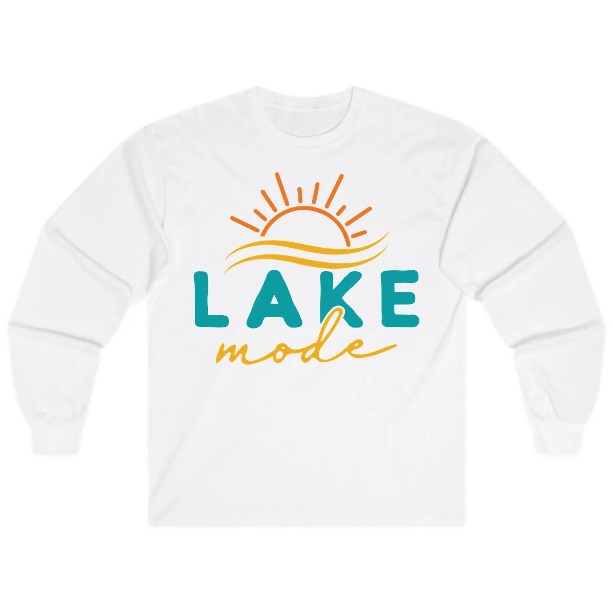 Lake Mode Sun and Waves Long Sleeve in White